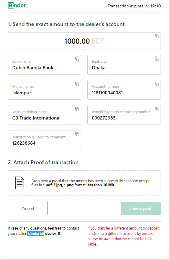 Exness Deposit System Via Bank Transfer Confirmation