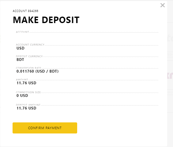 Exness Deposit System Via Bank Transfer rate