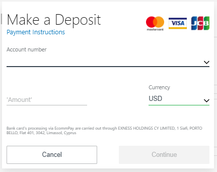 Exness Deposit Via Credit Card