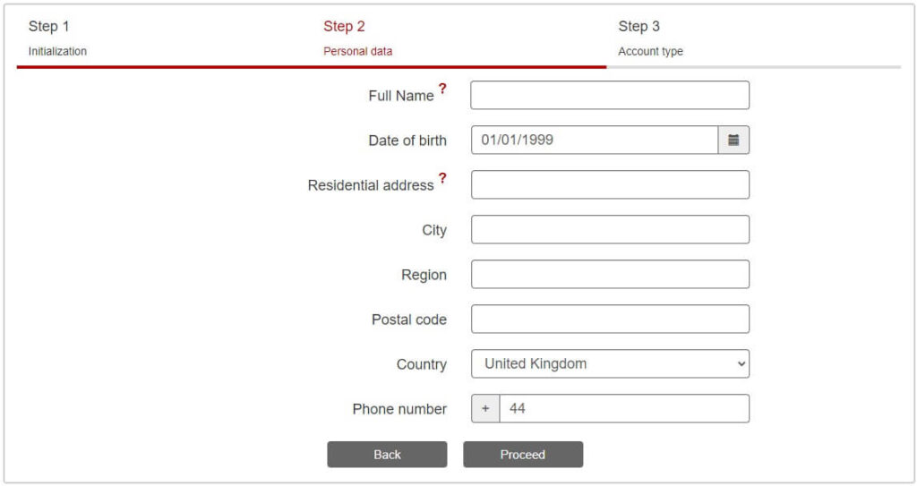 Instaforex Account Registration Step 2